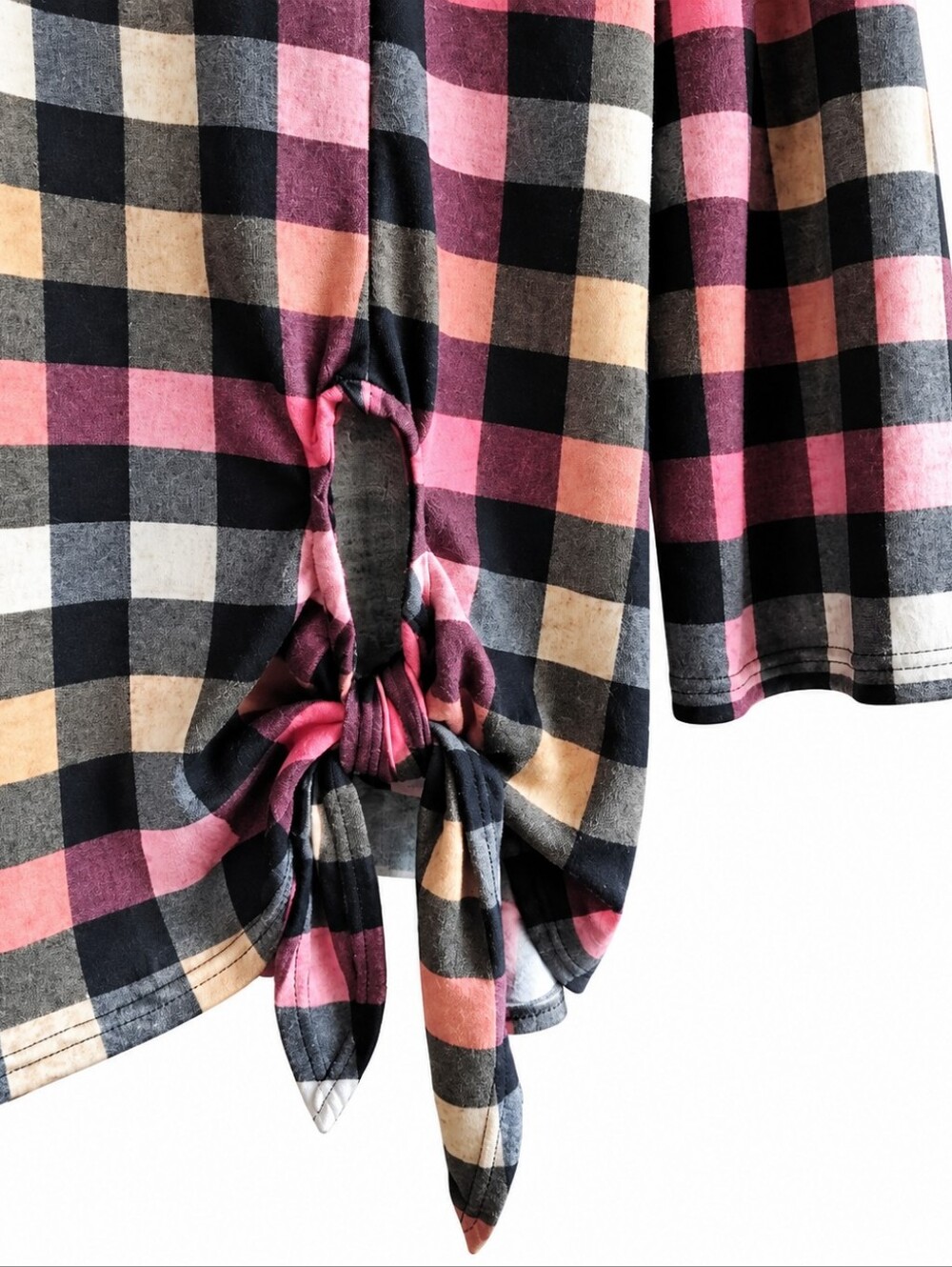 Paisley Grace Boutique Plaid Side Tie Tunic Top XXL 2X NWT Fall - Picture 4 of 9